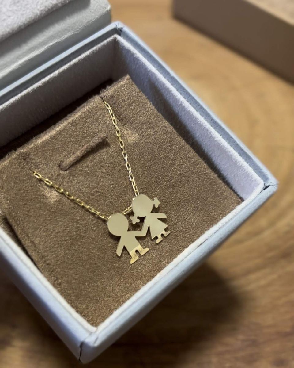 Colar Cartier Casal Filhos 1,5cm Ouro 18k