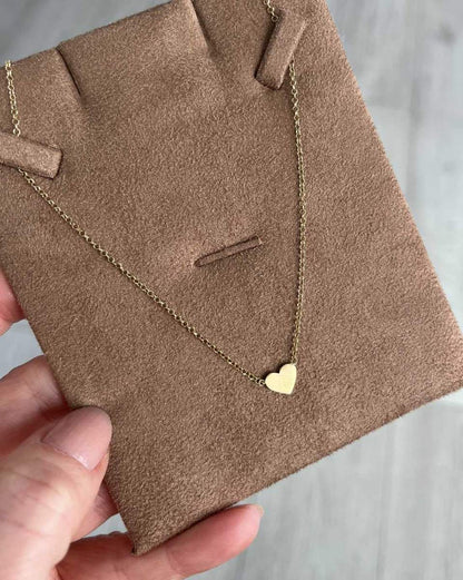 Colar Choker Coração Ouro 18k no estojo de joia