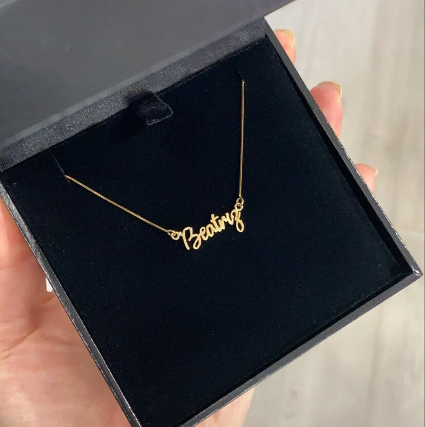 Colar Choker Veneziana Nome Ouro 18k