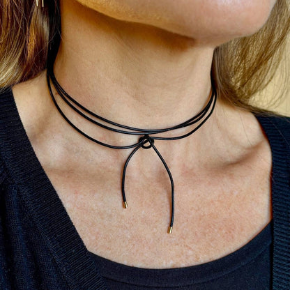 Colar Courinho Ponteiras Ouro 18k