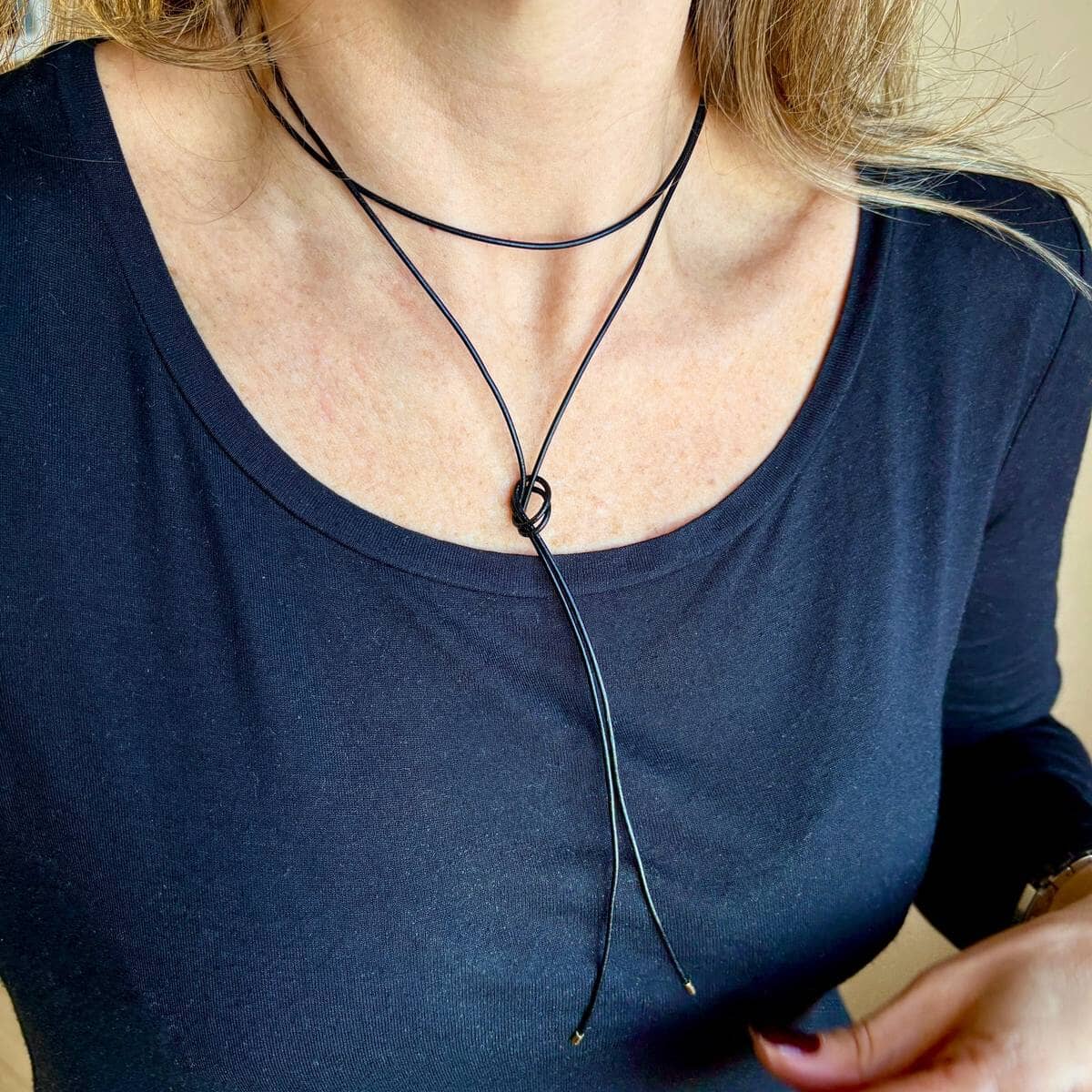 Colar Courinho Ponteiras Ouro 18k