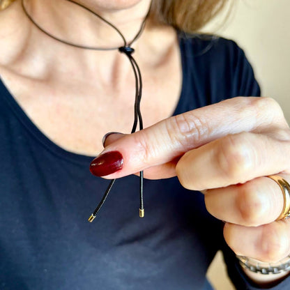 Colar Courinho Ponteiras Ouro 18k