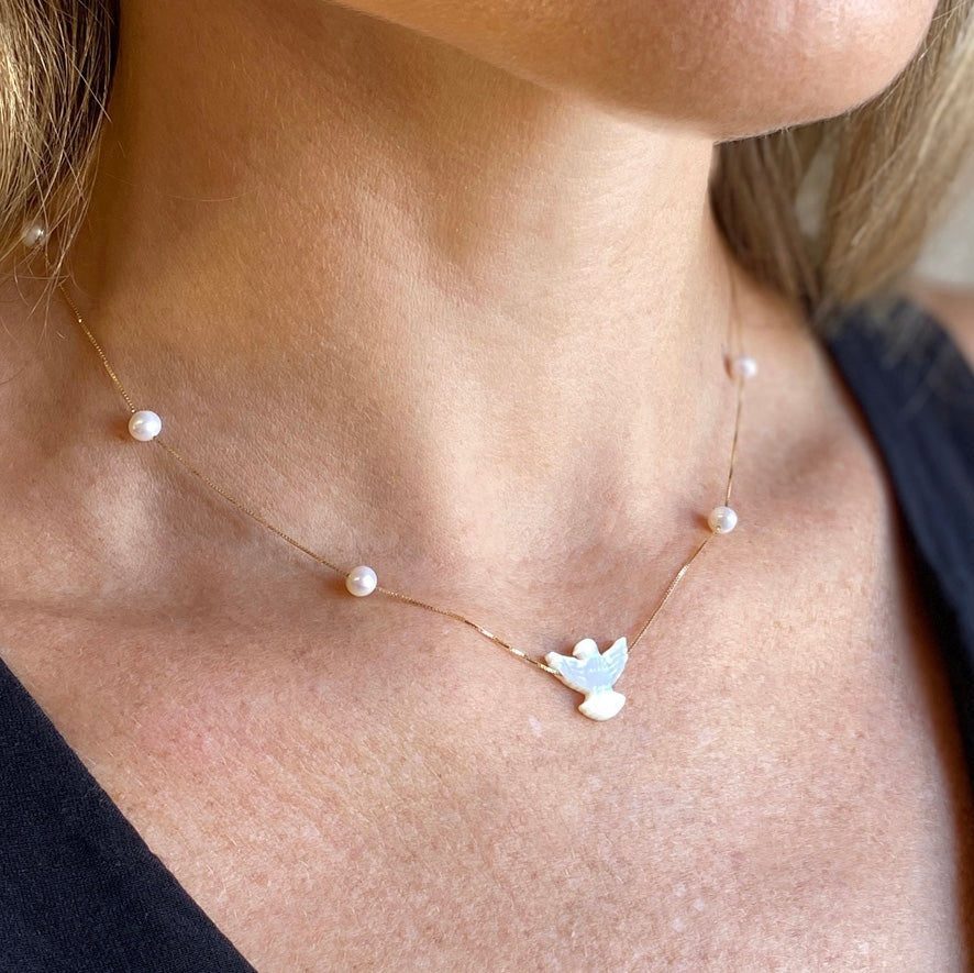 Colar Divino Espírito Santo Ouro 18k