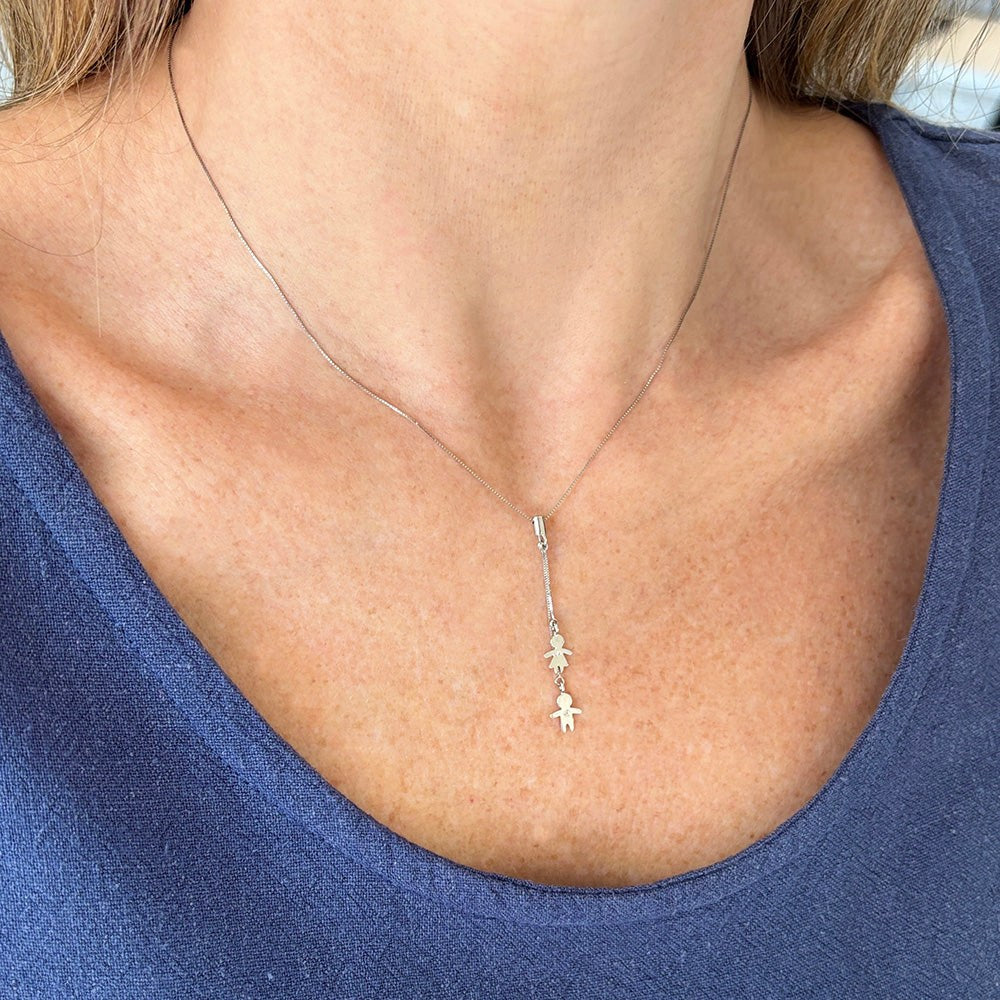 Colar Família Casal Filhos Diamantes Ouro 18k Rodinado