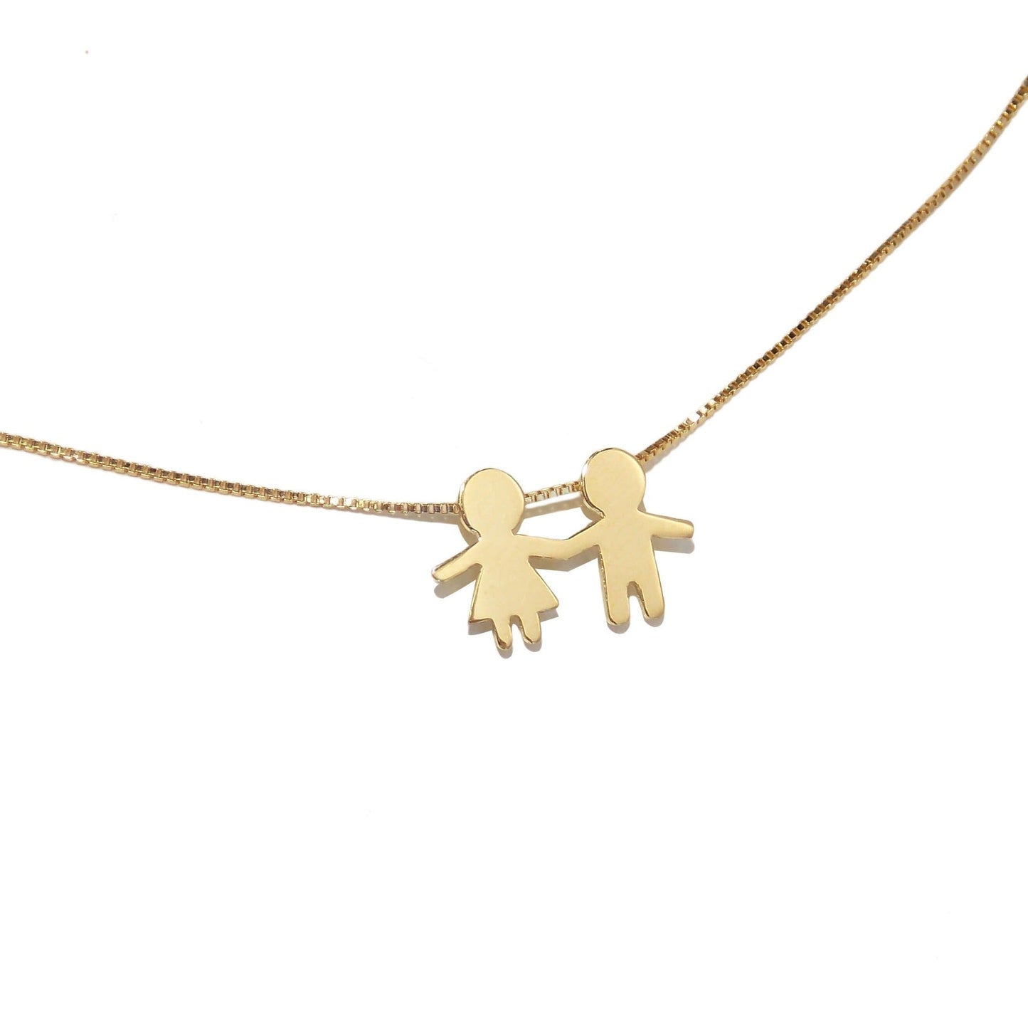 Colar Casal de filhos de Mãozinha em Ouro 18k