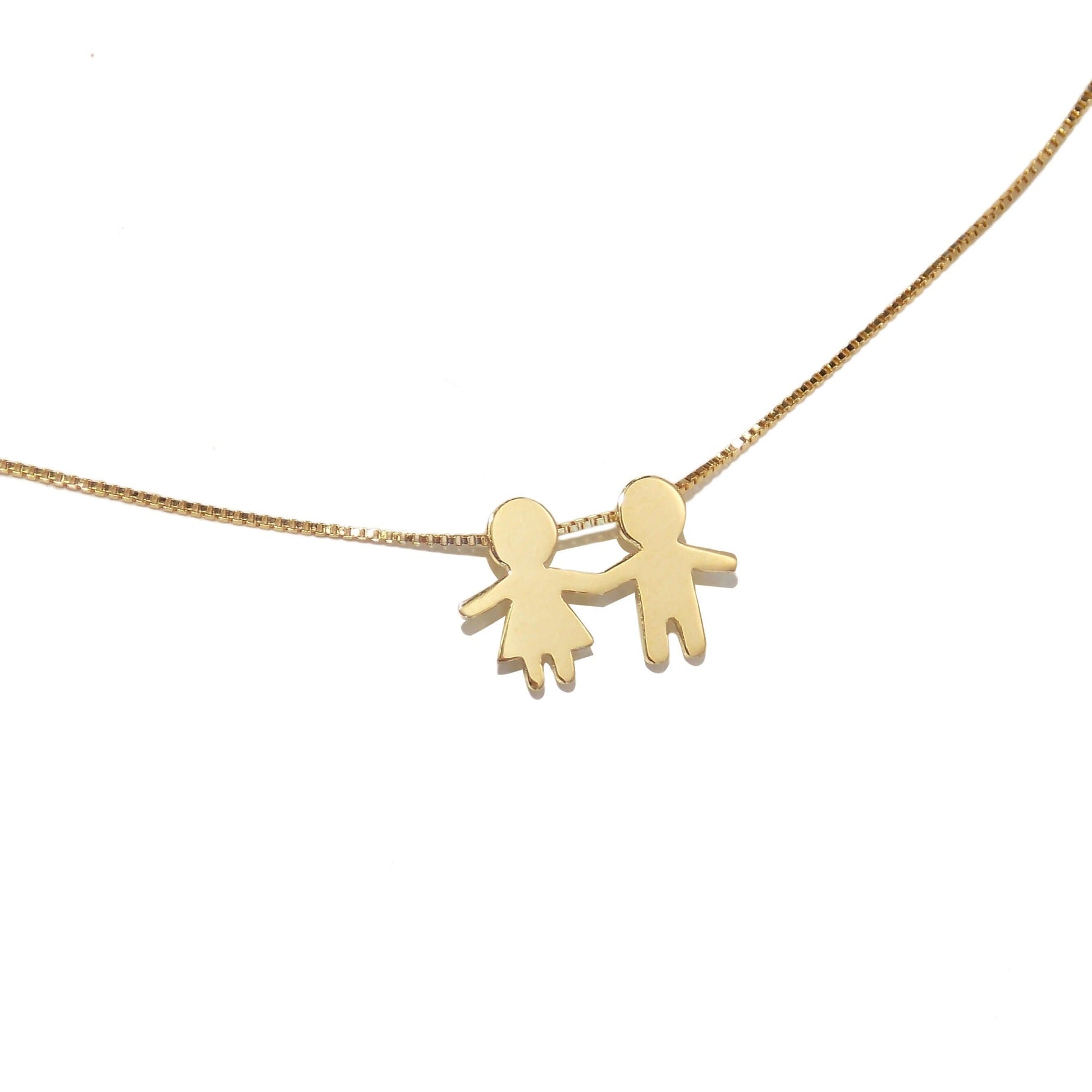 Colar Casal de filhos de Mãozinha em Ouro 18k