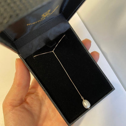 Colar Gravatinha Pérola Ouro 18k