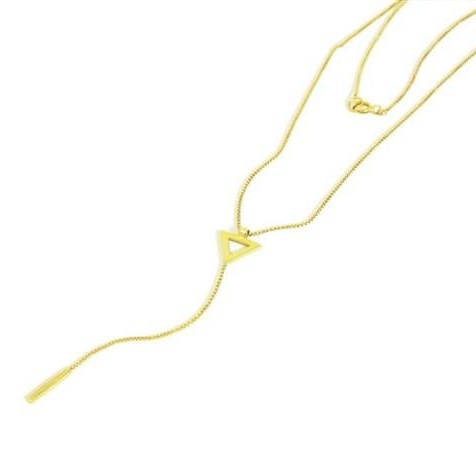 Colar Gravatinha Triângulo Ouro 18k