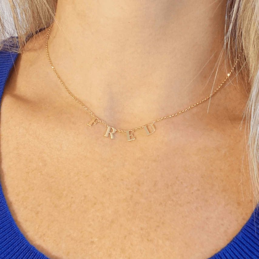 Colar Nome 4 Letras Ouro 18k