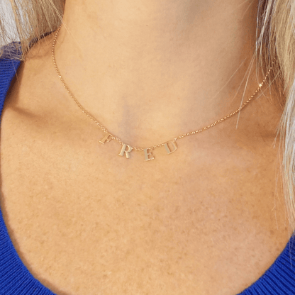 Colar Nome 4 Letras Ouro 18k