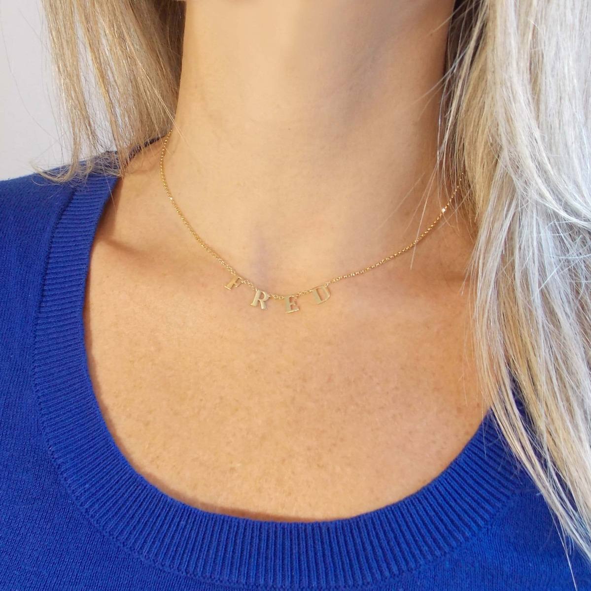 Colar Nome 4 Letras Ouro 18k