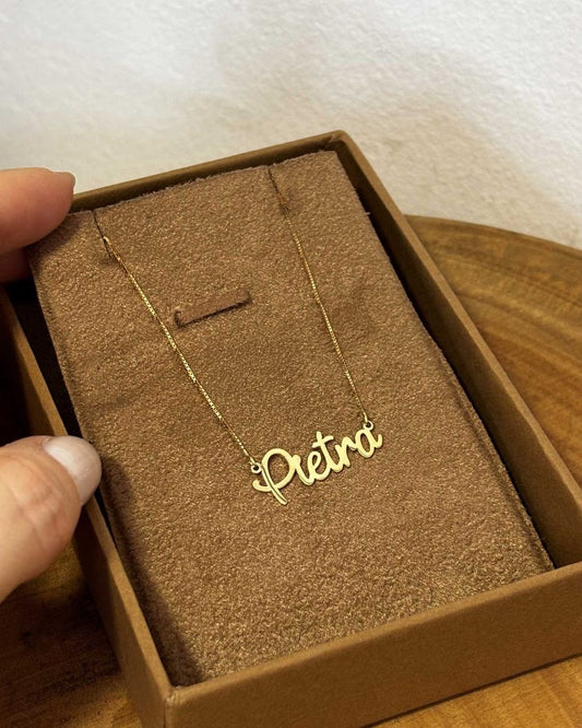 Colar Nome Grande Veneziana Ouro 18k