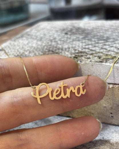 Colar Nome Grande Veneziana Ouro 18k