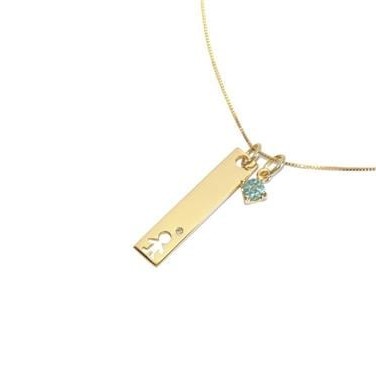 Colar Placa Menino e Topázio Ouro 18k