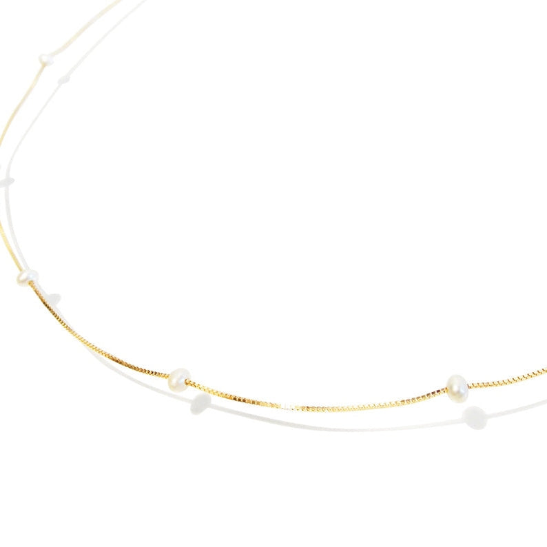 Colar Pérolas Pequeninhas Ouro 18k