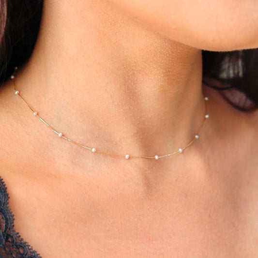 Colar Pérolas 2,5mm Ouro 18k