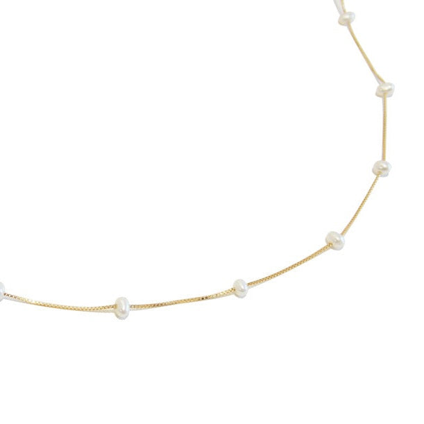 Colar 40cm Pérolas Pequeninhas Ouro 18k