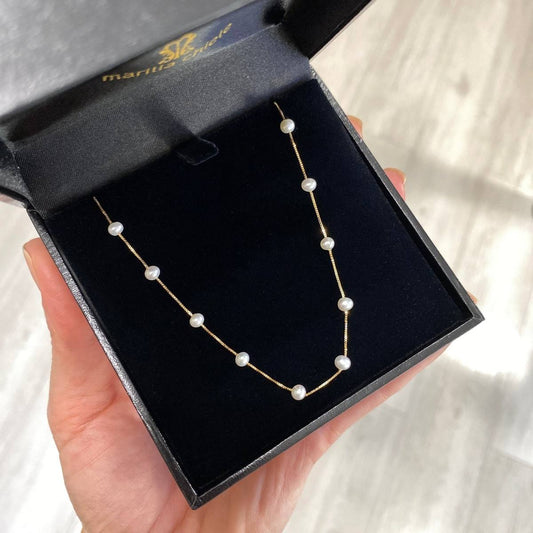 Colar Pérolas Pequenas Ouro 18k