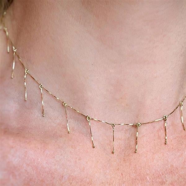 Colar Pingentes Correntes Ouro 18k