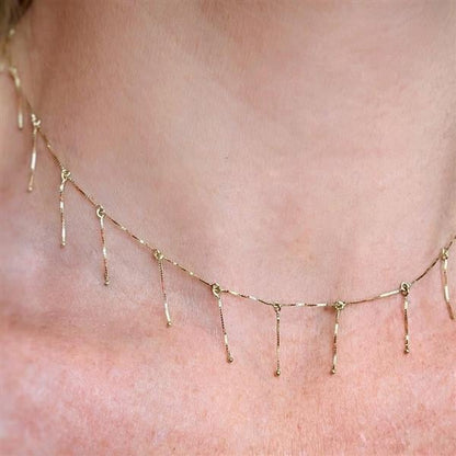 Colar Pingentes Correntes Ouro 18k