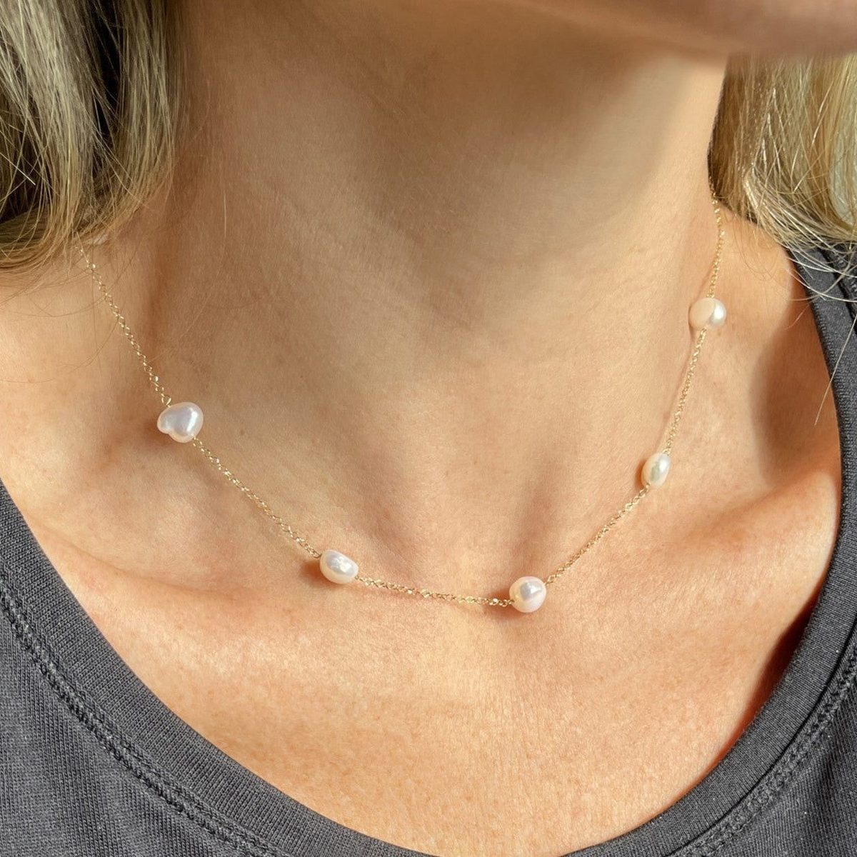 Colar Portuguesa Pérolas Ouro 18k