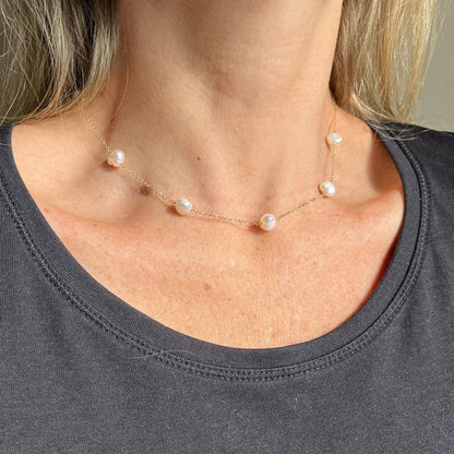 Colar Portuguesa Pérolas Ouro 18k