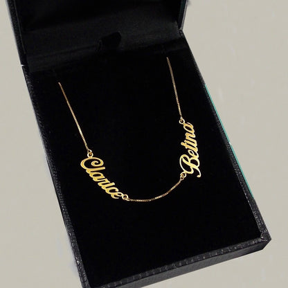 Colar Veneziana 2 Nomes Ouro 18k