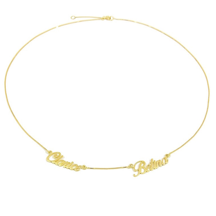 Colar Veneziana 2 Nomes Ouro 18k