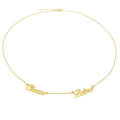 Colar Veneziana 2 Nomes Ouro 18k