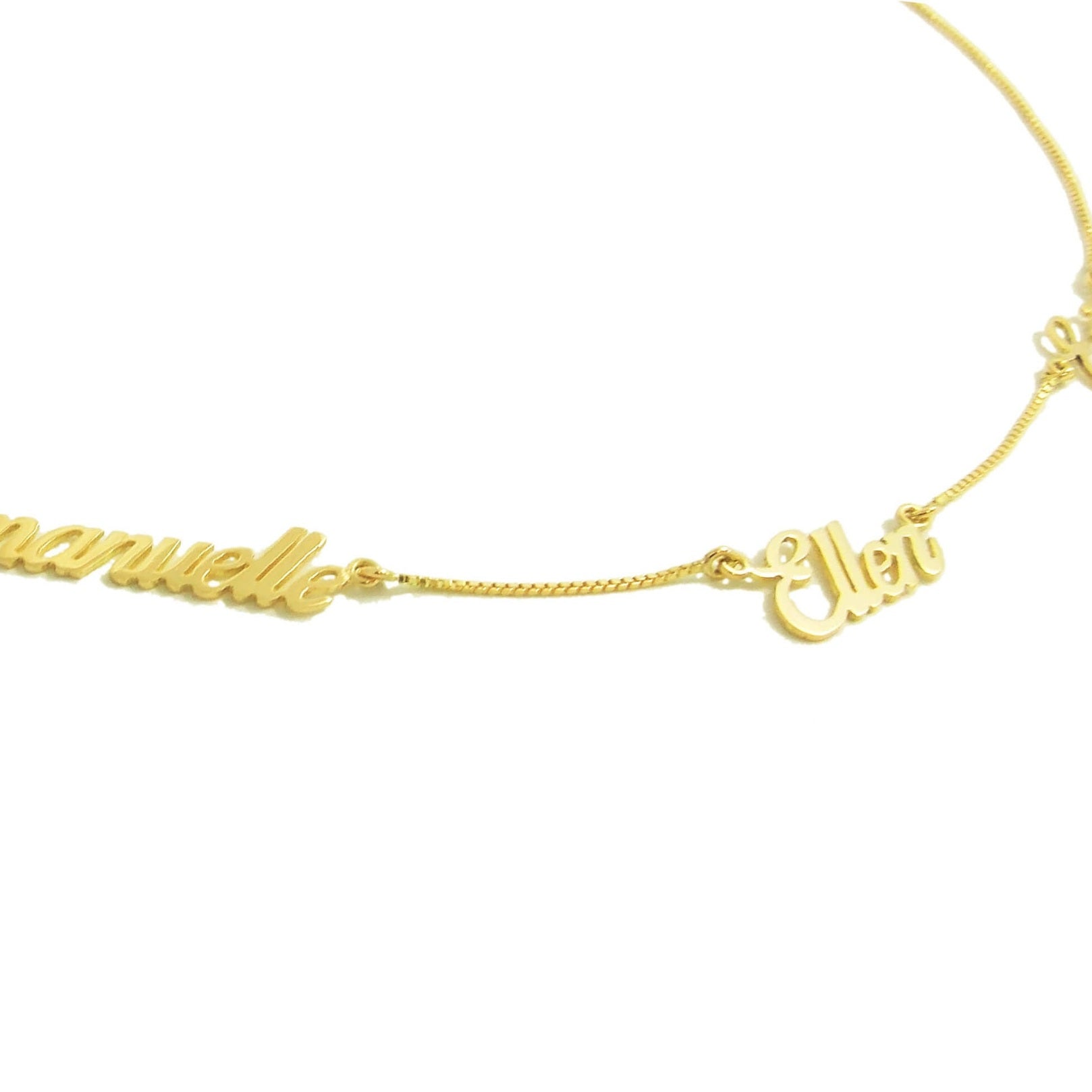 Colar 3 Nomes Ouro 18k