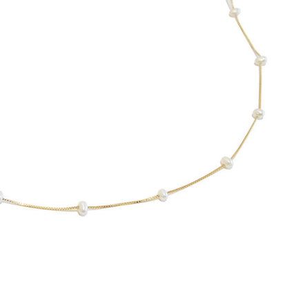 Colar 40cm Pérolas Pequeninhas Ouro 18k