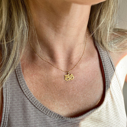 Pingente Casal Corujas Ouro 18k