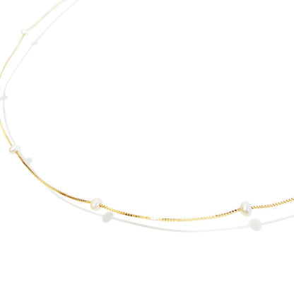 Colar Pérolas Pequeninhas Ouro 18k