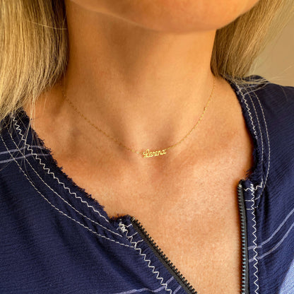 Colar Choker Nome Ouro 18k