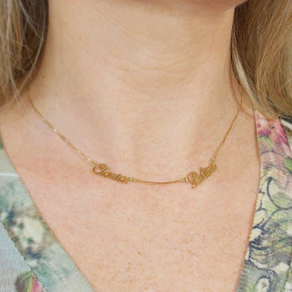 Colar Veneziana 2 Nomes Ouro 18k