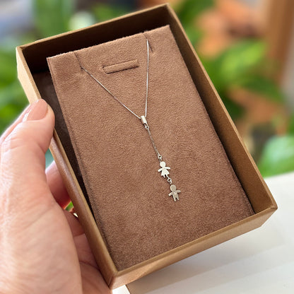 Colar Família Casal Filhos Diamantes Ouro 18k Rodinado