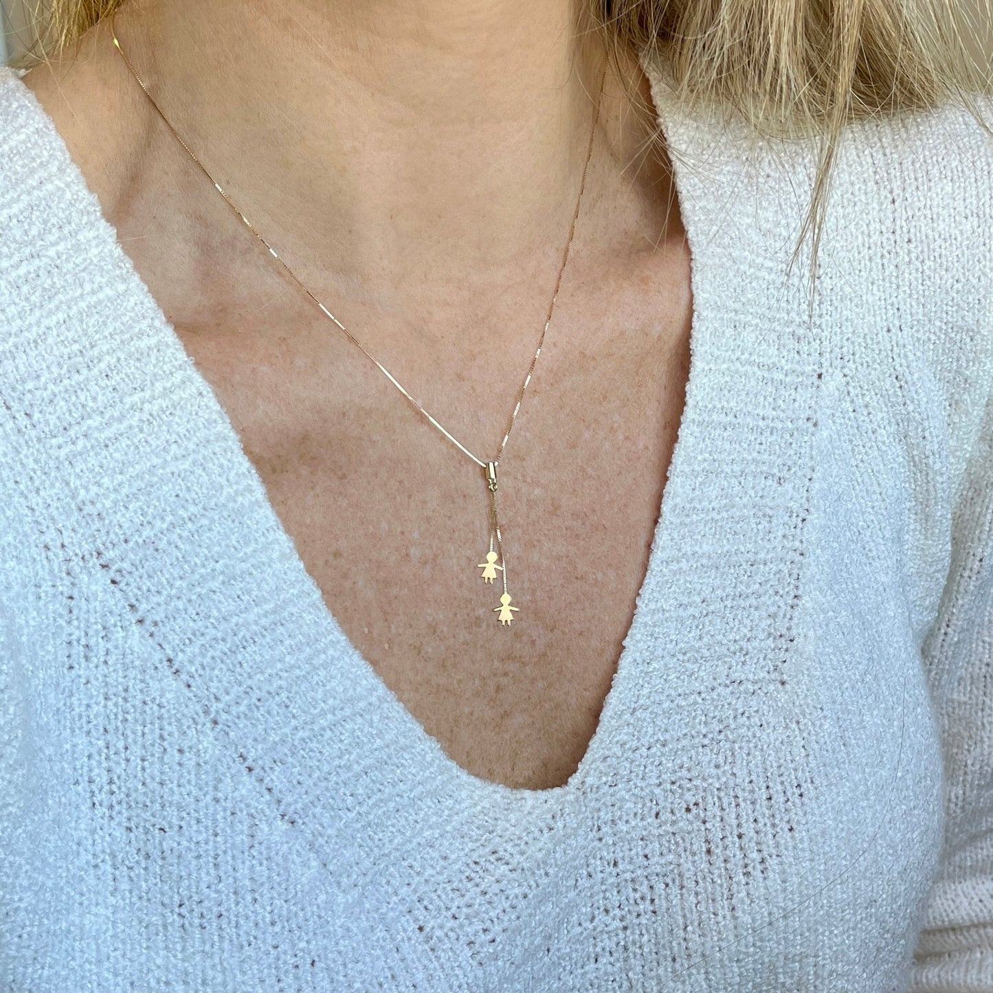 Colar Família Casal Filhos Ouro 18k