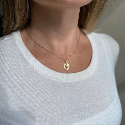Pingente Coração Órgão Vazado Ouro 18k