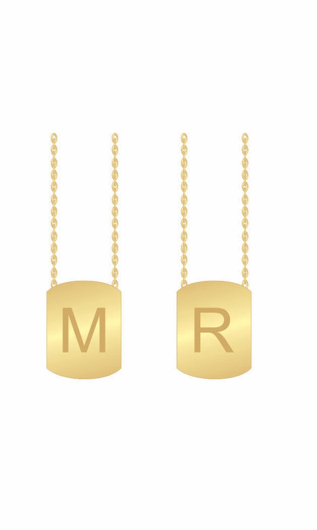 Escapulário Iniciais M e R Ouro 18k