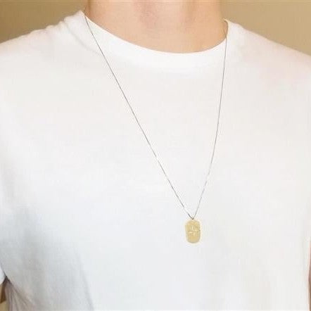 Escapulário Flor de Lis e Rosa dos Ventos Ouro 18k