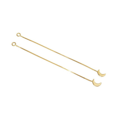 Fios de Brinco Lua Ouro 18k