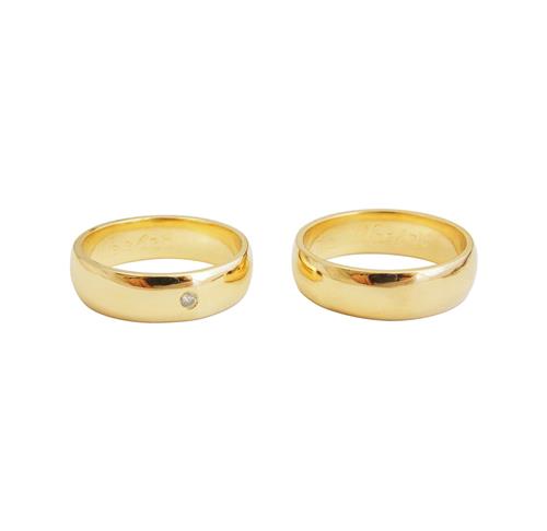 Alianças de Casamento Larga Ouro 18k Diamante