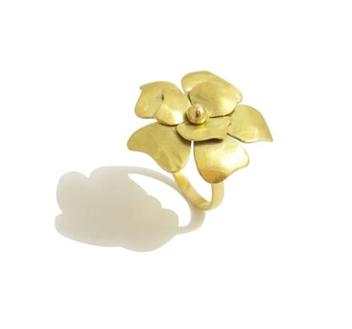 Anel Flor Ouro 18k