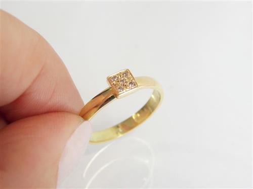 Anel Quadrado Ouro 18k