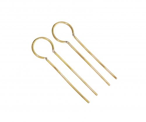 Brinco Argola Palitos 2cm Ouro 18k