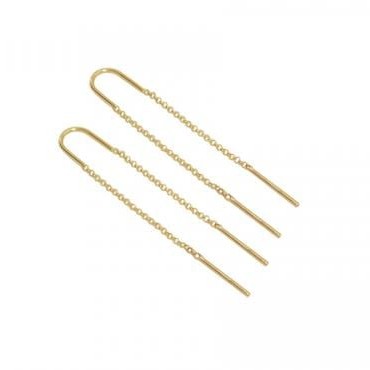 Brinco Corrente 2cm Gancho Pino Ouro 18k