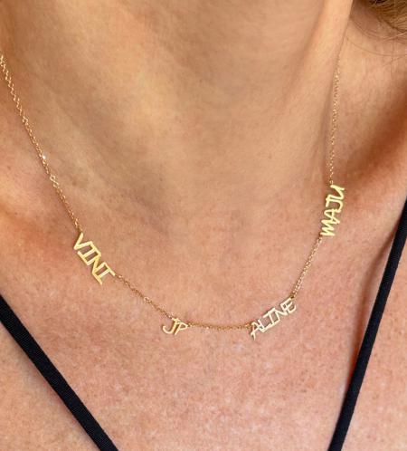 Colar Nome Apelidos Personalizados Ouro 18k