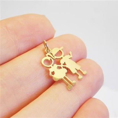 Pingente Casal Filhos Ouro 18k