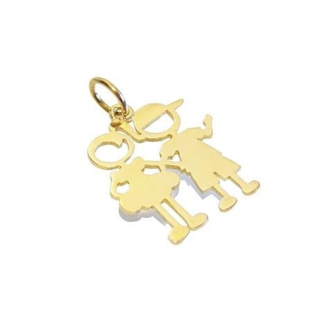 Pingente Casal Filhos Ouro 18k