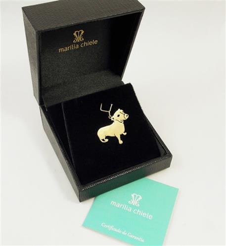 Pingente Dachshund Ouro 18k